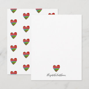 Moderne einfache Herz-Schrift-Notizkarte Mitteilungskarte