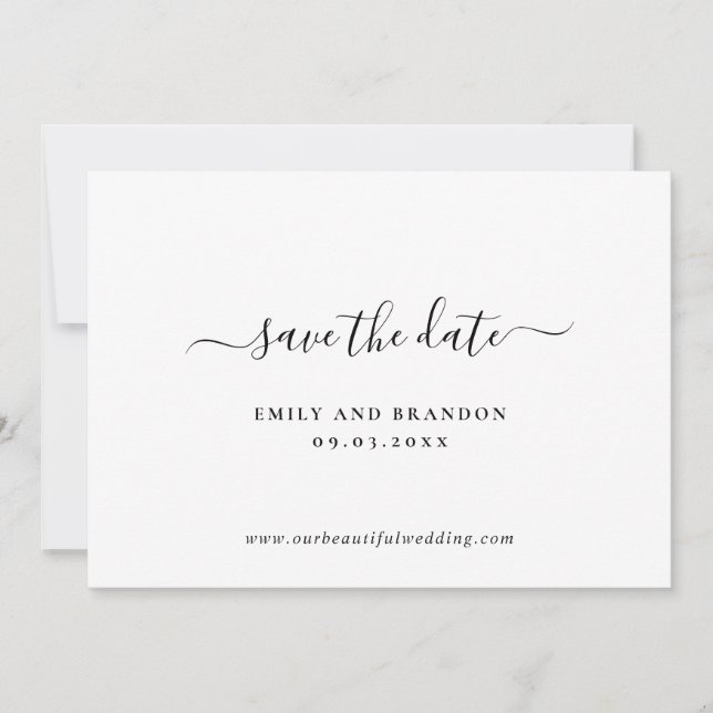 Moderne Einfache Hochzeit ohne Foto Minimalistisch Save The Date (Vorderseite)
