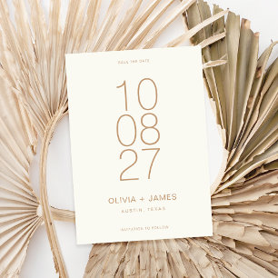 Moderne, einfache Hochzeit ohne Foto Save The Date