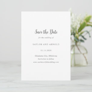 Moderne einfache Hochzeit Save The Date