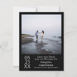 Moderne einfache Hochzeit speichern das Date-Foto  Magneteinladung