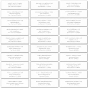 Moderne, einfache Hochzeitgästen-Adresse Aufkleber