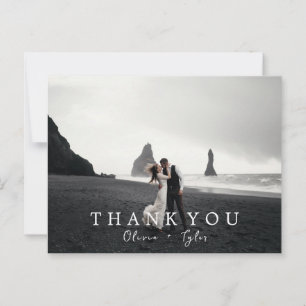 Moderne + einfache Hochzeits-Dankeskarten Leer Postkarte
