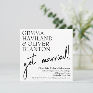 Moderne, einfache Hochzeitsempfehlung Einladung