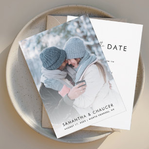 Moderne einfache Hochzeitsfotos Save The Date