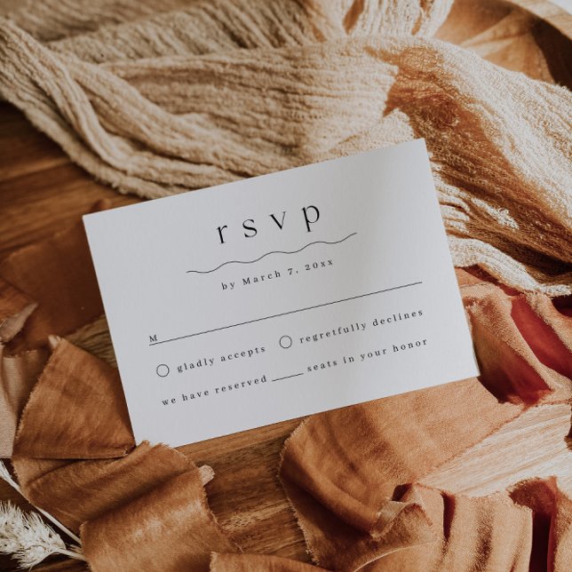 Moderne, einfache Hochzeitskarte für RSVP Begleitkarte (Von Creator hochgeladen)