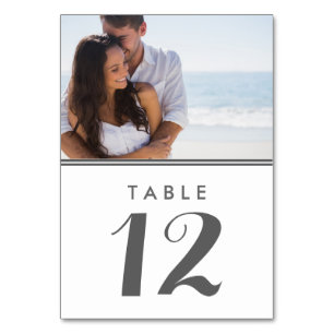 Moderne, einfache Hochzeitskarten für Foto Tischnummer