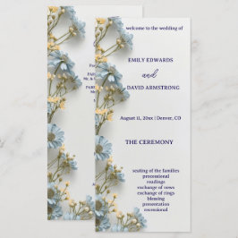 Moderne einfache Hochzeitsprogramm mit Blumen