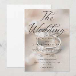 Moderne, einfache Hochzeitsringe - Einladung