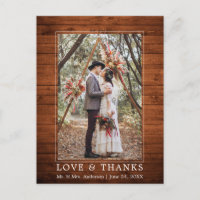 Moderne einfache Holz-Liebe-Dank-Hochzeitsfoto