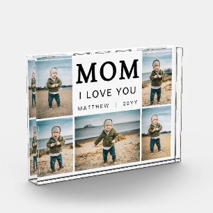 Moderne einfache I Love You Mom Collage 5 Fotoblock