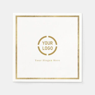 Moderne einfache Imitate Goldgrenzenfirma Logo Ser Serviette