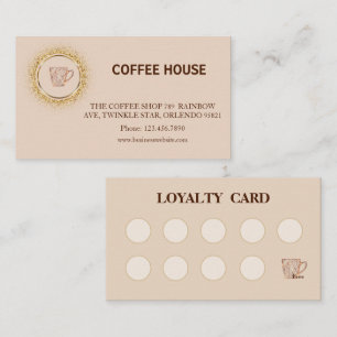 Moderne einfache Kaffee Shop Treuekarte Visitenkarte