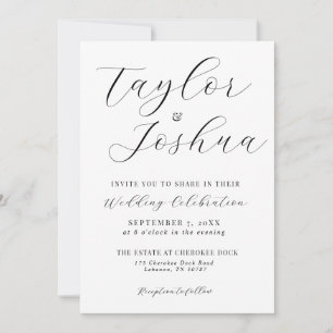 Moderne Einfache kalligraphische Hochzeitseinladun Einladung