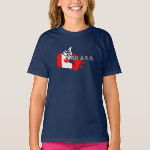 Moderne einfache kanadische Kanada-Script-Karte Fl T-Shirt
