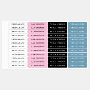 Moderne einfache Kinder wasserdichte Namensschilde Etiketten