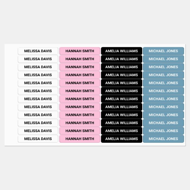 Moderne einfache Kinder wasserdichte Namensschilde Etiketten (Blatt)