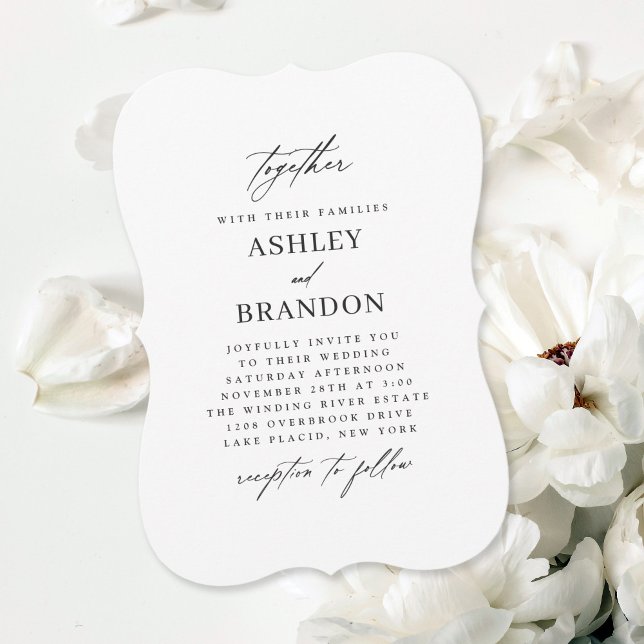 Moderne, einfache klassische Hochzeit mit Elegant Einladung (Von Creator hochgeladen)