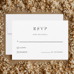 Moderne einfache klassische Hochzeit QR-Code RSVP Karte