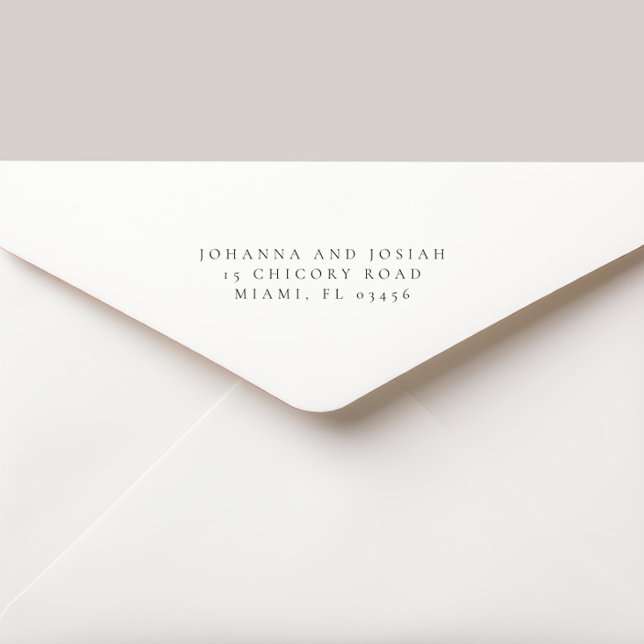 Moderne einfache klassische Hochzeitsrücksendeadre Permastempel (Von Creator hochgeladen)