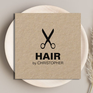 Moderne einfache Kraft Black Hair Stylist Quadratische Visitenkarte