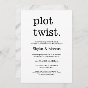 Moderne, einfache Lässige Hochzeitspause Einladung