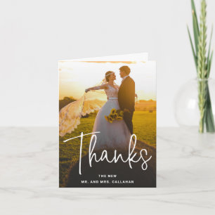 Moderne, einfache Liebe und dank Foto Wedding Dankeskarte