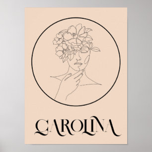 Moderne einfache Linie Art Black & White , Boho Ch Poster