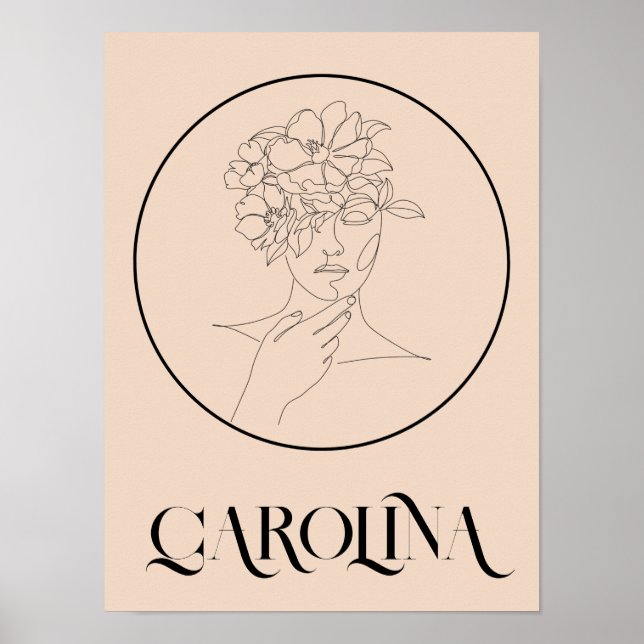 Moderne einfache Linie Art Black & White , Boho Ch Poster (Vorne)