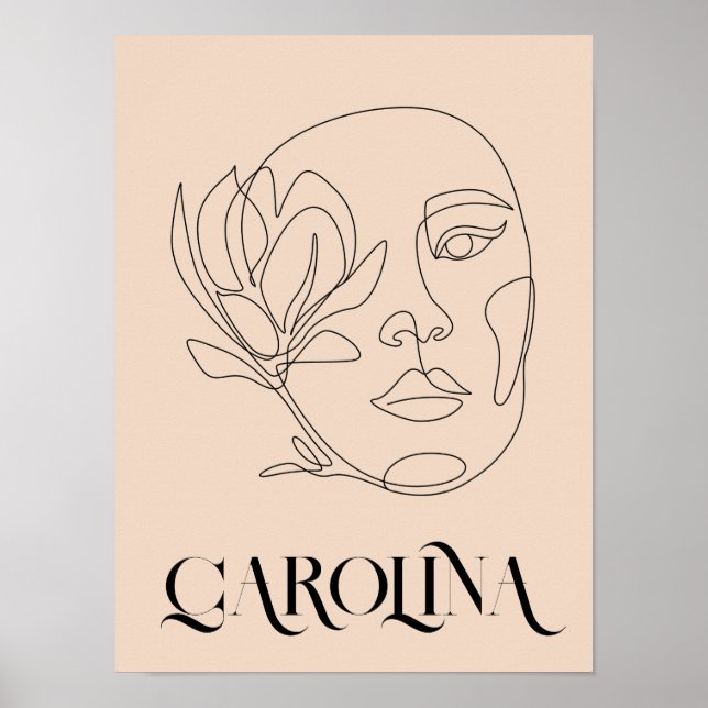 Moderne einfache Linie Art Black & White , Boho Ch Poster (Vorne)