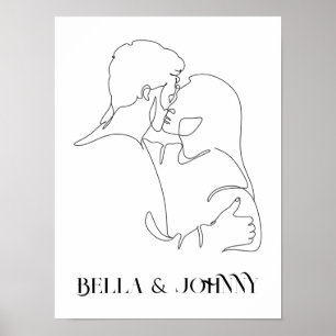 Moderne, einfache Linie Art Schwarz-Weiß ,boho chi Poster