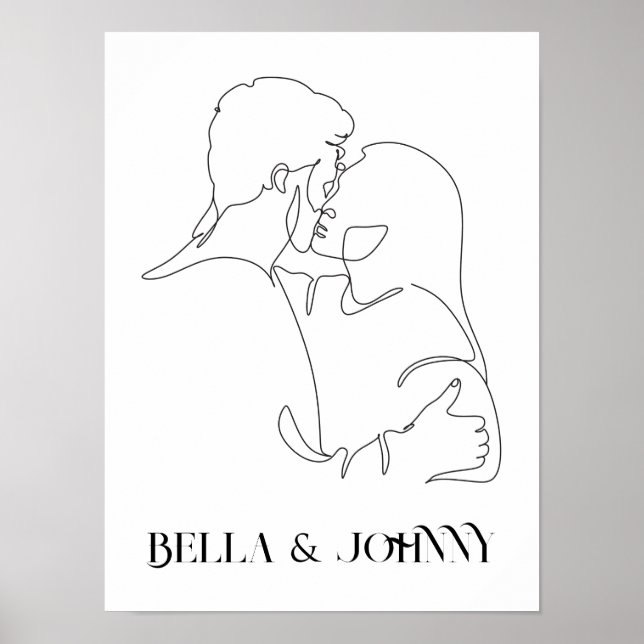 Moderne, einfache Linie Art Schwarz-Weiß ,boho chi Poster (Vorne)