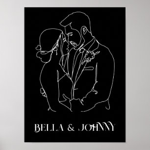 Moderne, einfache Linie Art Schwarz-Weiß ,boho chi Poster