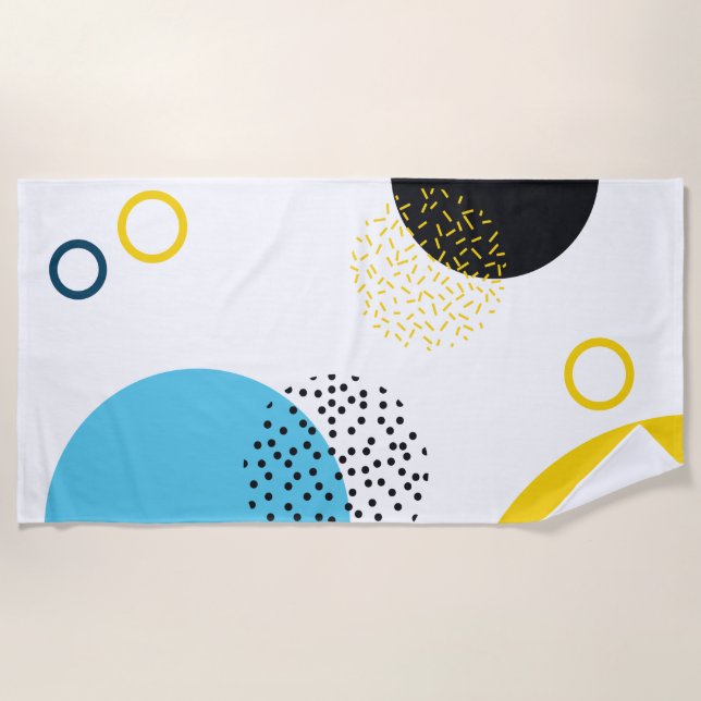 Moderne, einfache, lustige, geometrische Kunst im  Strandtuch (Vorderseite)