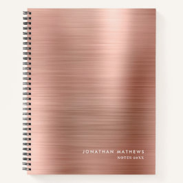 Moderne, einfache Metallic-Rose Gold Notizbuch