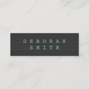 Moderne, einfache Minimal Blue Gray Business Card Mini Visitenkarte