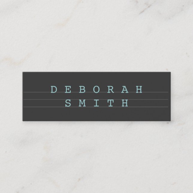 Moderne, einfache Minimal Blue Gray Business Card Mini Visitenkarte (Vorderseite)