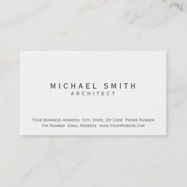 Moderne, einfache Minimal Business Card Visitenkarte (Vorderseite)