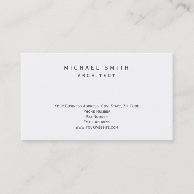 Moderne, einfache Minimal Business Card Visitenkarte (Vorderseite)