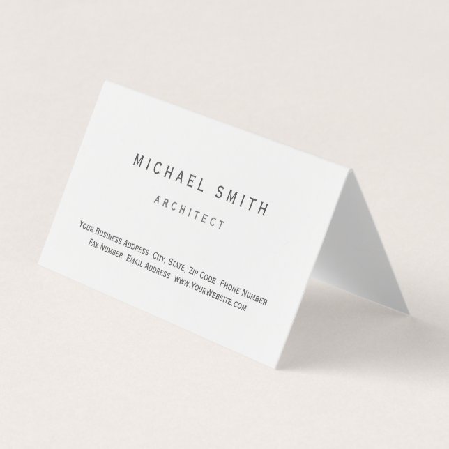 Moderne, einfache Minimal Business Card Visitenkarten (Vorderseite)