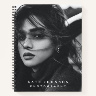 Moderne einfache Minimal Foto QR Code Social Media Notizbuch