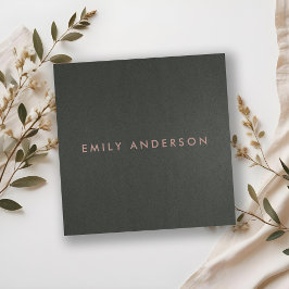 MODERNE, EINFACHE MINIMAL-IMITATE DUNKELSILBERSCHW QUADRATISCHE VISITENKARTE