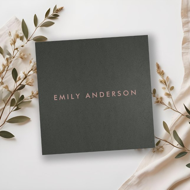 MODERNE, EINFACHE MINIMAL-IMITATE DUNKELSILBERSCHW QUADRATISCHE VISITENKARTE (Von Creator hochgeladen)