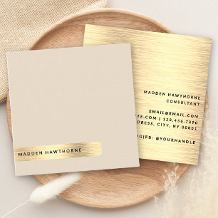 Moderne, einfache Minimal-Imitate Gold-Brushed-Met Quadratische Visitenkarte