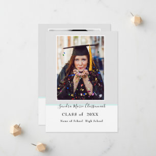 Moderne einfache minimale graue aqua-teal-abschlus ankündigung