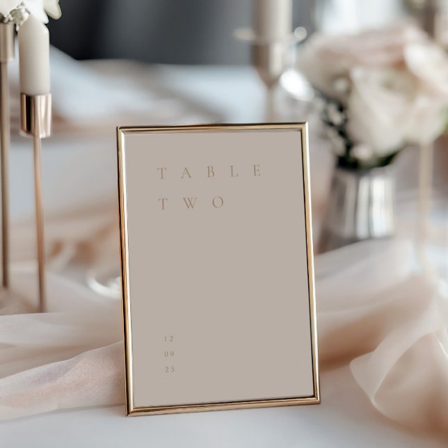 Moderne, einfache Minimalistisch-Rosa-Tischnummer Einladung (Modern Simple Minimalist Blush Pink Table Number)