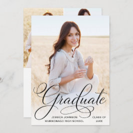 Moderne Einfache Minimalistische 4-FOTO-Graduierun Einladung