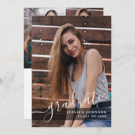 Moderne Einfache Minimalistische 4-FOTO-Graduierun Einladung