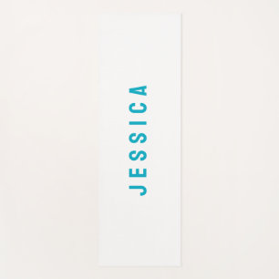 Moderne einfache minimalistische blaue Name Yogamatte