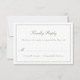 Moderne, einfache Minimalistische Elegant Wedding  RSVP Karte